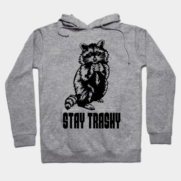 Stay Trashy Possum Raccoon Hoodie by Quincey Abstract Designs